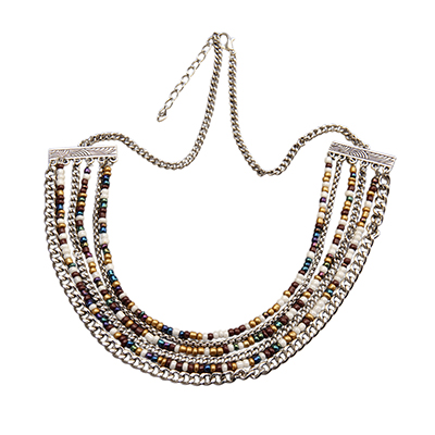 GelConnie Boho Necklaces for Women Trendy Colorful Beaded Choker Necklace Layered Beaded Necklaces Christmas Jewelry Gift