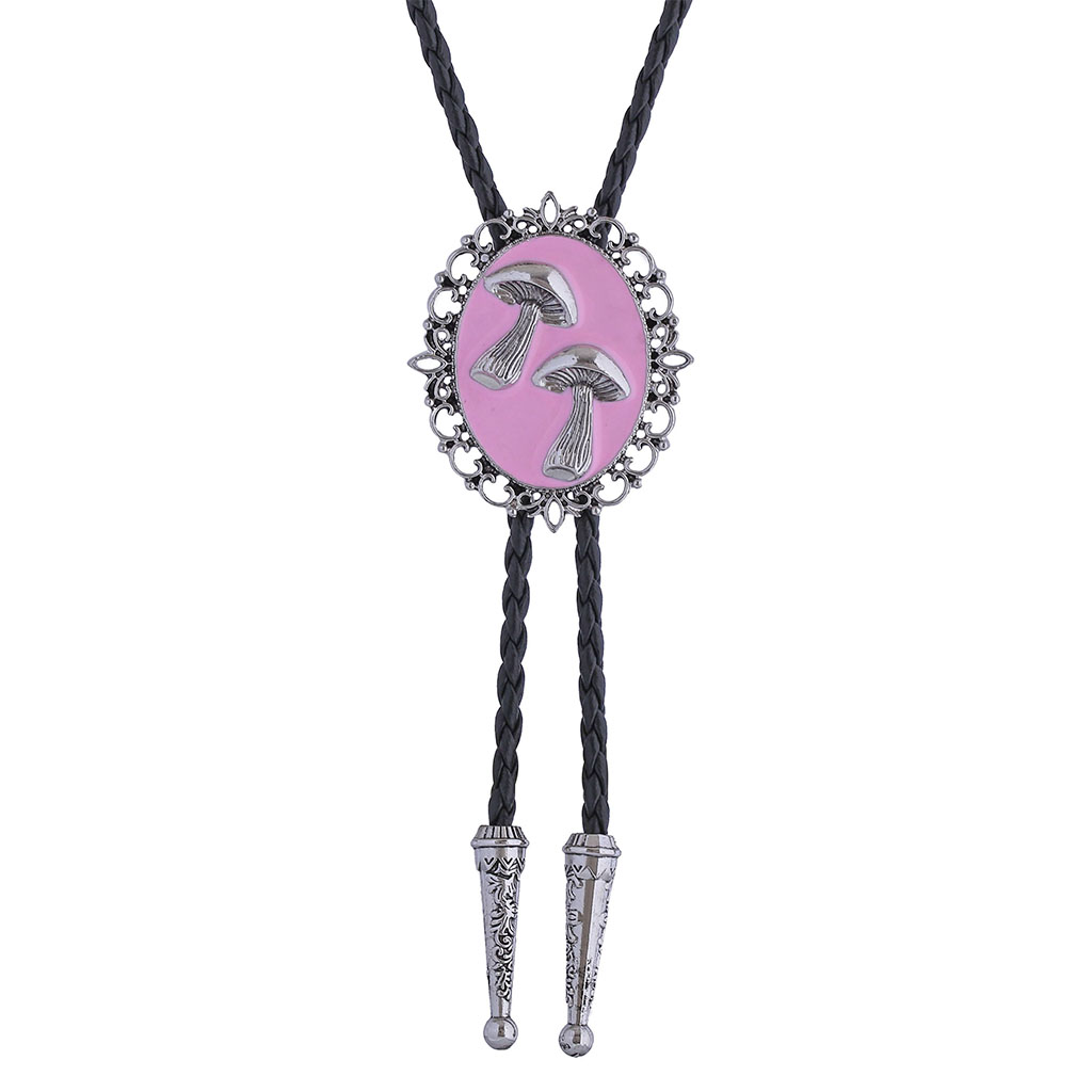 GelConnie Pink Bolo Tie Womens Bolo Tie Necklace Native American Bolo Tie Rodeo Cowboy Leather Necktie Western Accessories for Men