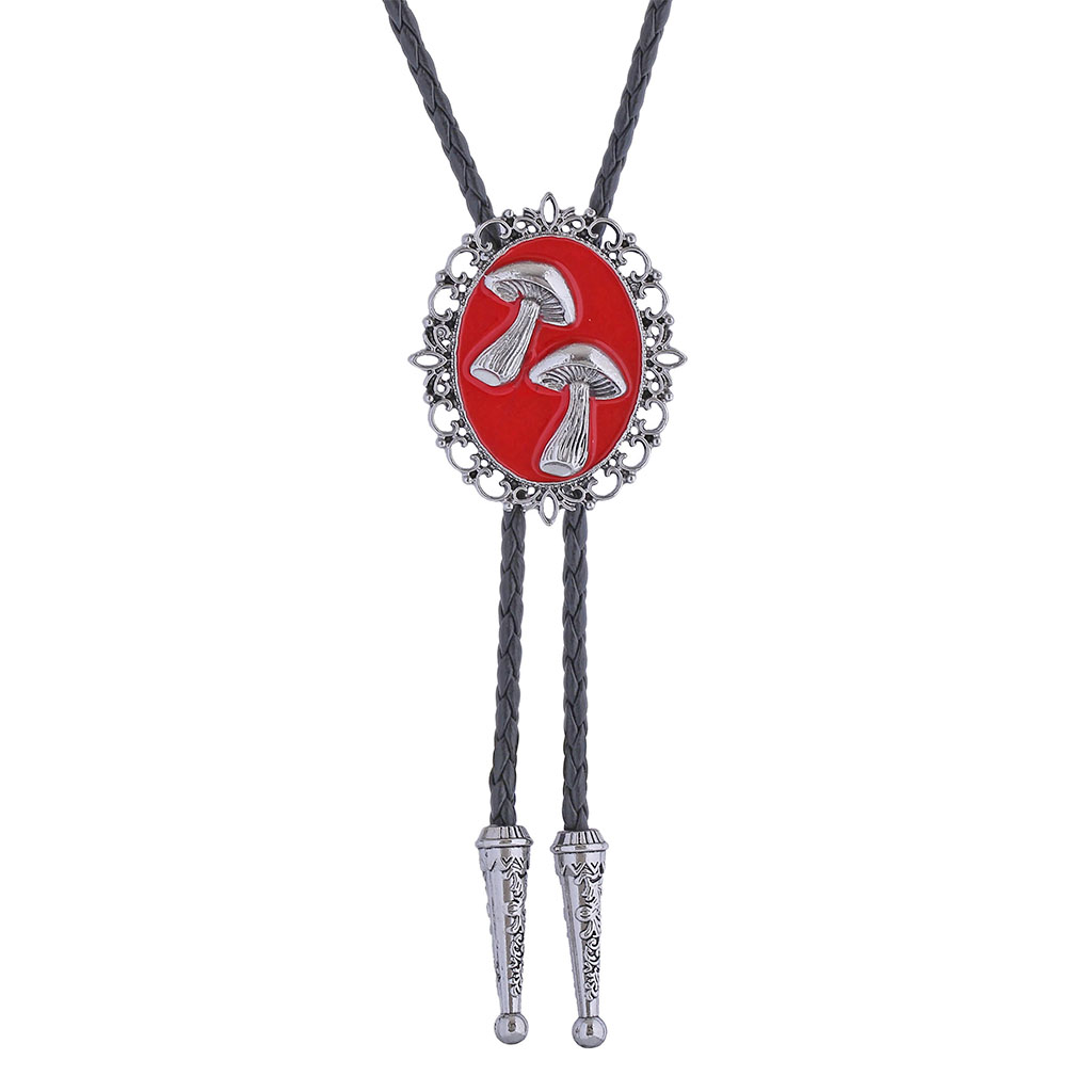 GelConnie Red Bolo Tie for Men Natural Stone Bolo Tie Native Western Cowboy Handmade Leather Bola Tie Necktie for Men Women