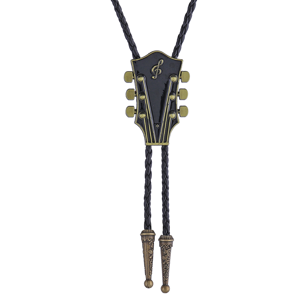 GelConnie Country Music Guitar Bolo Tie Western Cowboy Rodeo Bolo Tie for Men Women Leahter Necktie Bolo Necklace for Men