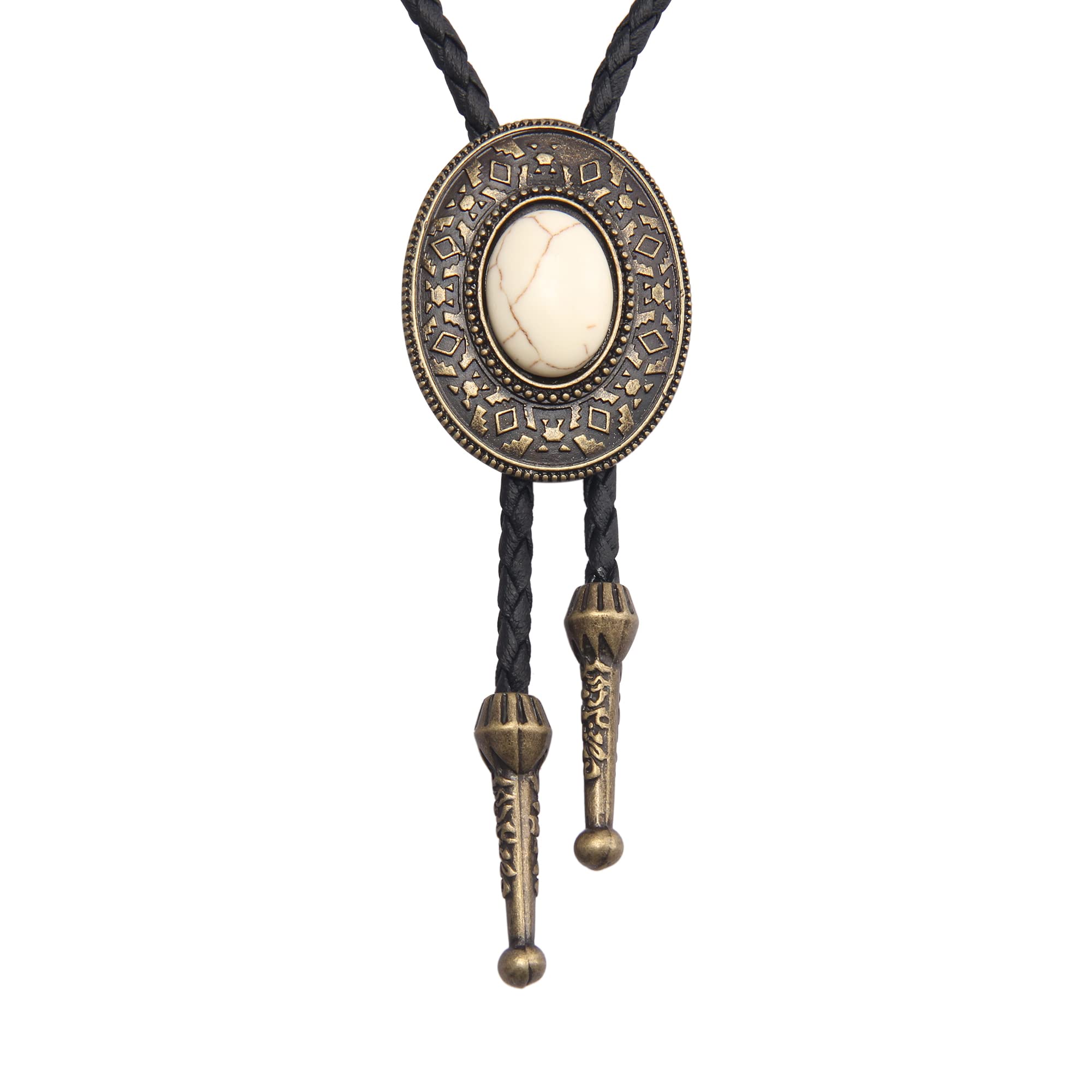 Mens Bolo Ties Cowboy Necklace White Turquoise Native Handmade Vintage Bolo Ties Cowboy Ties for Men.Women