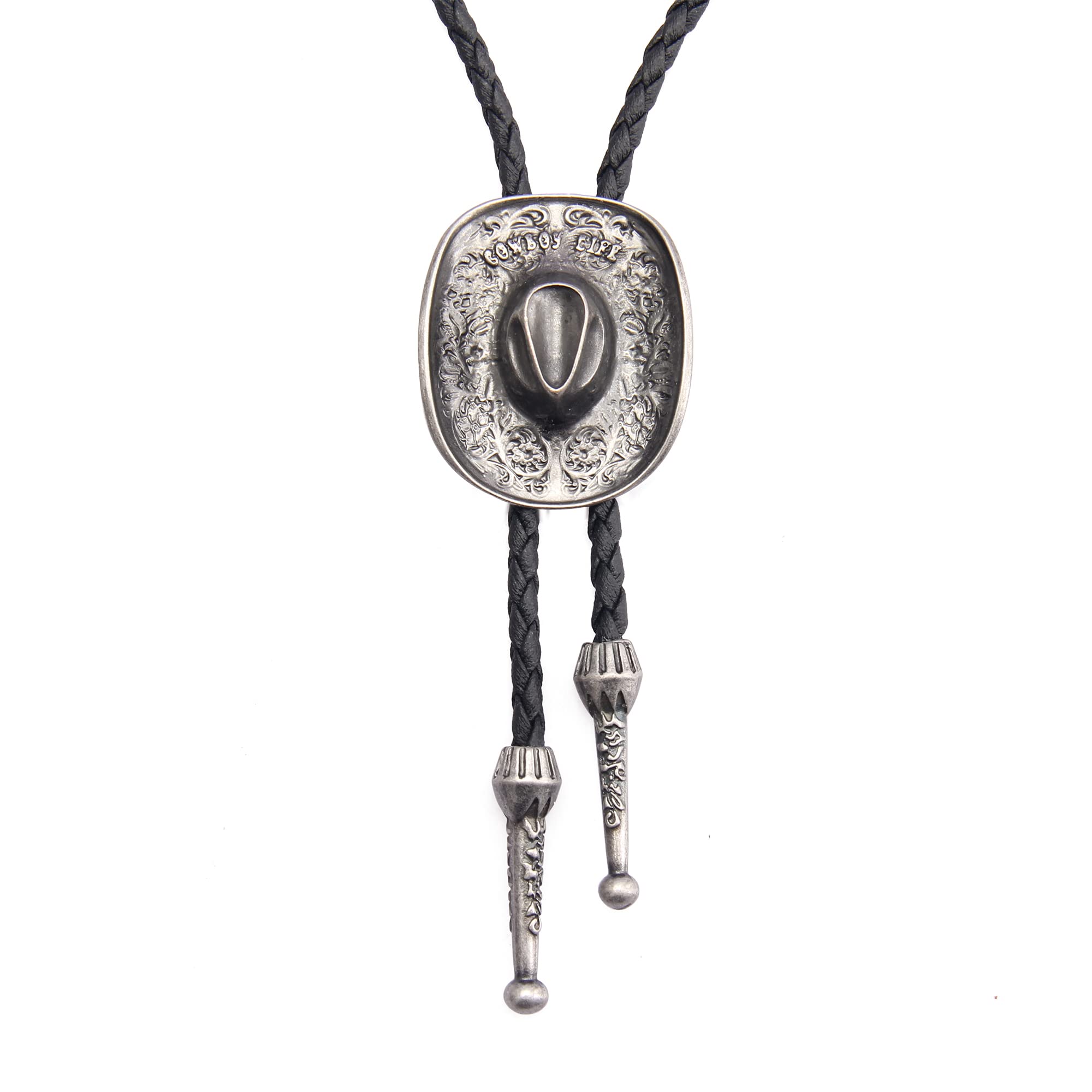 Cowboy Necklace Boho Tie Hat American Indian Bolo Ties Western Men Necklace Tie Leather Necktie for Women