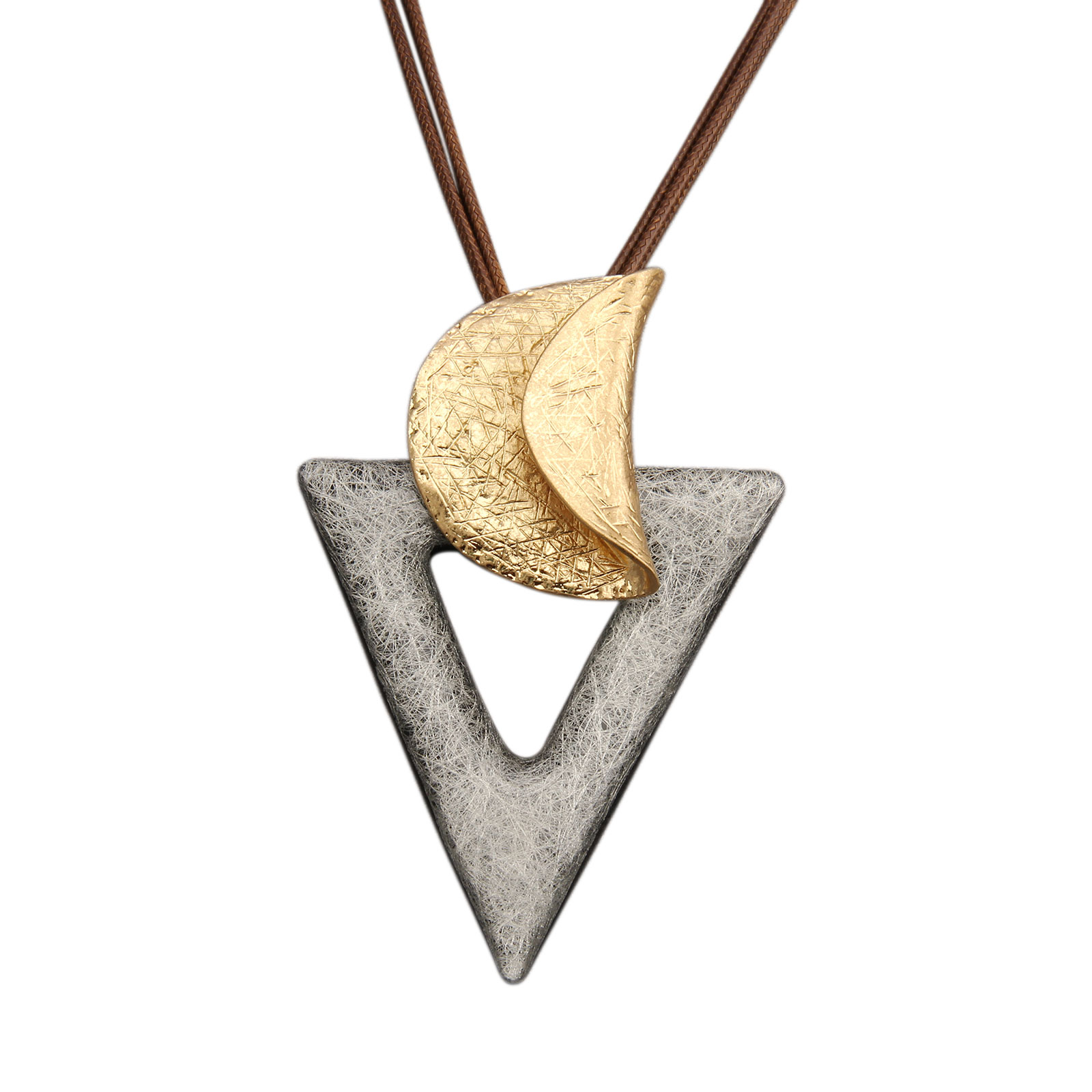 GelConnie Boho Necklaces for Women Cord Necklace with Pendant Long Brown Necklace Vintage Sweater Necklace Hippie Jewelry for Women Gifts